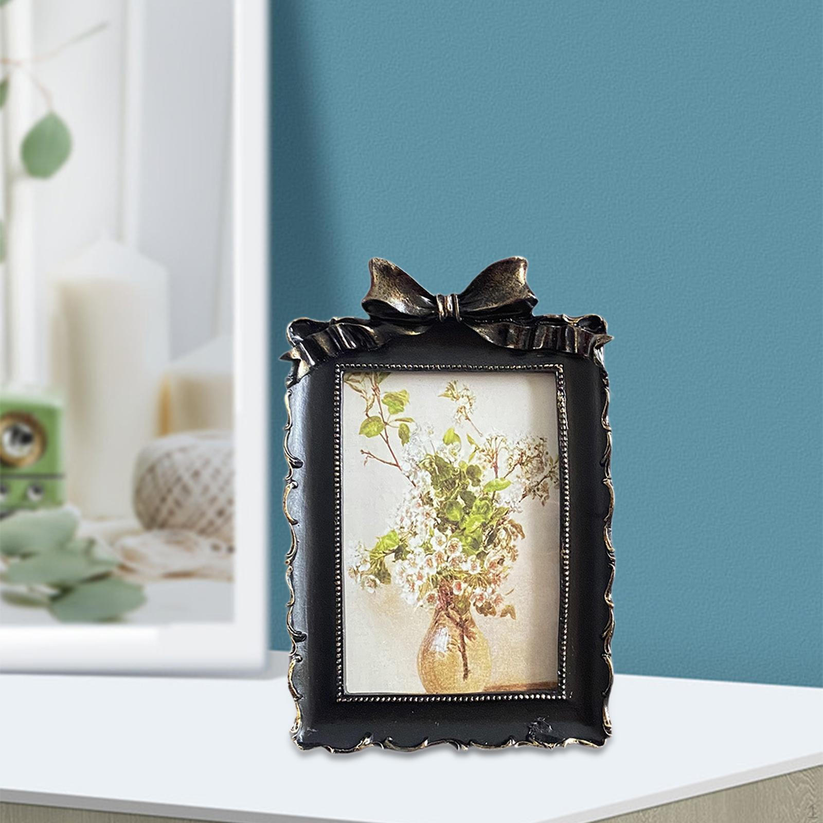 

Vintage Photo Frame Antique Picture Holder Centerpiece for Hallway Entrance Shelf Desk чёрный