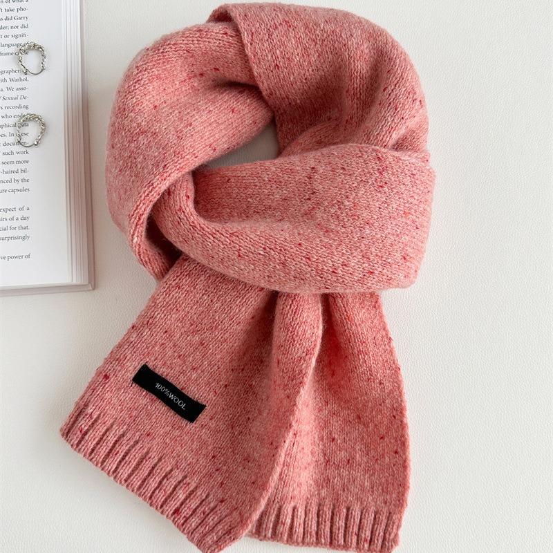 100 pure wool versatile color solid color scarf couple autumn and winter warm scarf unisex