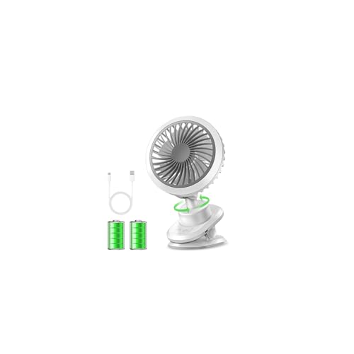 

Rechargeable Clip-on Desk Fan [7-Blade Soft Wind & 3D Automatic Oscillation & Built-in 10,000mAh Battery] USB Fan, 65 Hours of Use, 15dB Quiet, Mini F