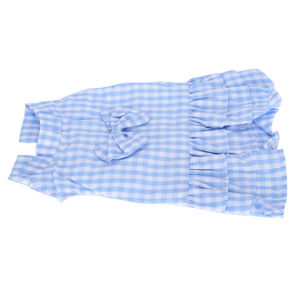 Blue Pet Summer Clothes Dog Polyester Sleeveless TShirt Skirt BowKnot Dress