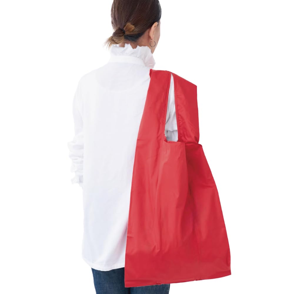 

392plusm Еко Велика Сумка-тоут для покупок Великого Розміру Компактна Червона Сумка, Водовідштовхувальна, Легка, Містка, Складна, Пральна, Сумка, Сумка, Зберігання, Muji,