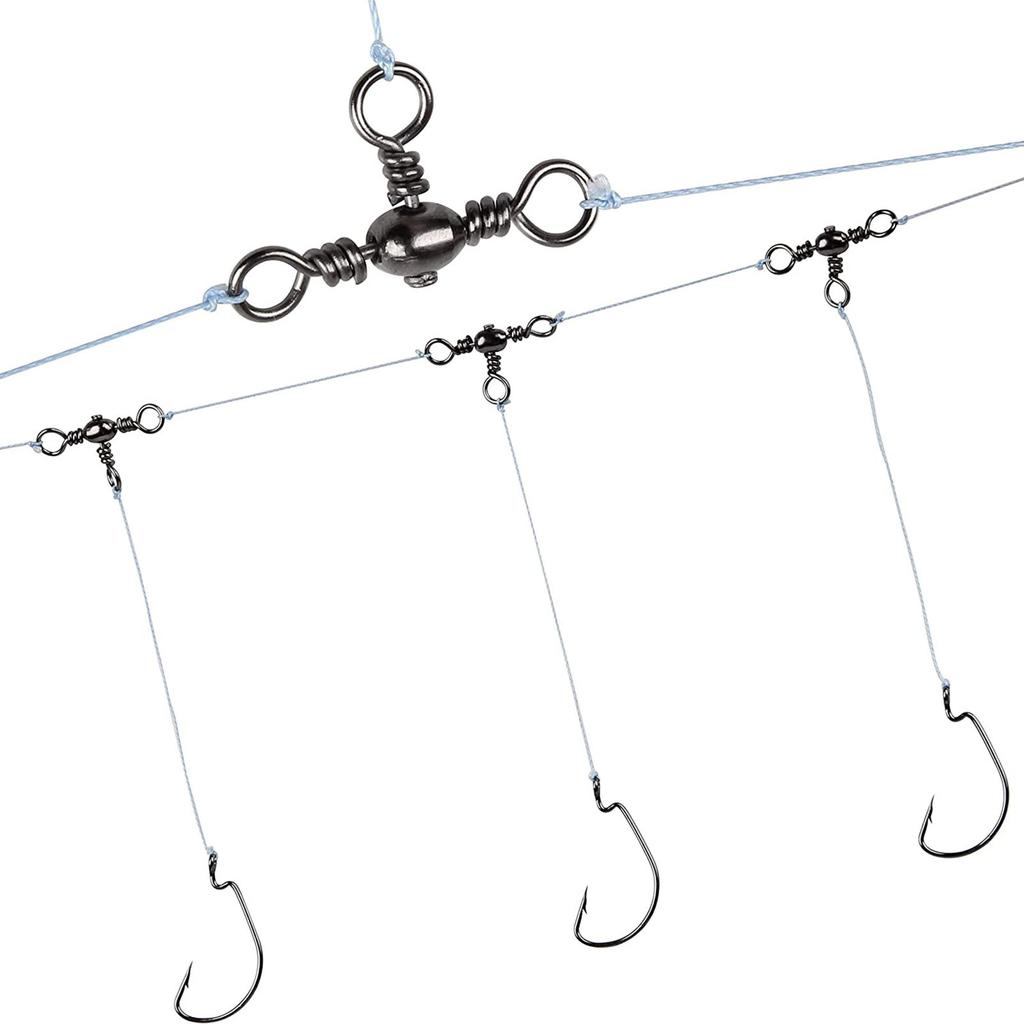 115 Pieces 3-way Fishing Swivels Set T-shape Triple Swivel Connector Fishing Tackle Accessories For Freshwater Seawater