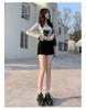 Women's High Waist Black Denim Shorts - Korean Style Trendy Slimming Hot Pants