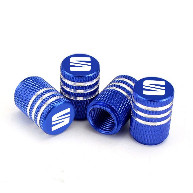 Qbmjg3 Car Wheel Tire Valve Caps Tyre Stem Covers Airdust Waterproof For Seat Leon 5f Ibiza 6l 6j Leon 1p Cushion Altea Xl Leon Mk
