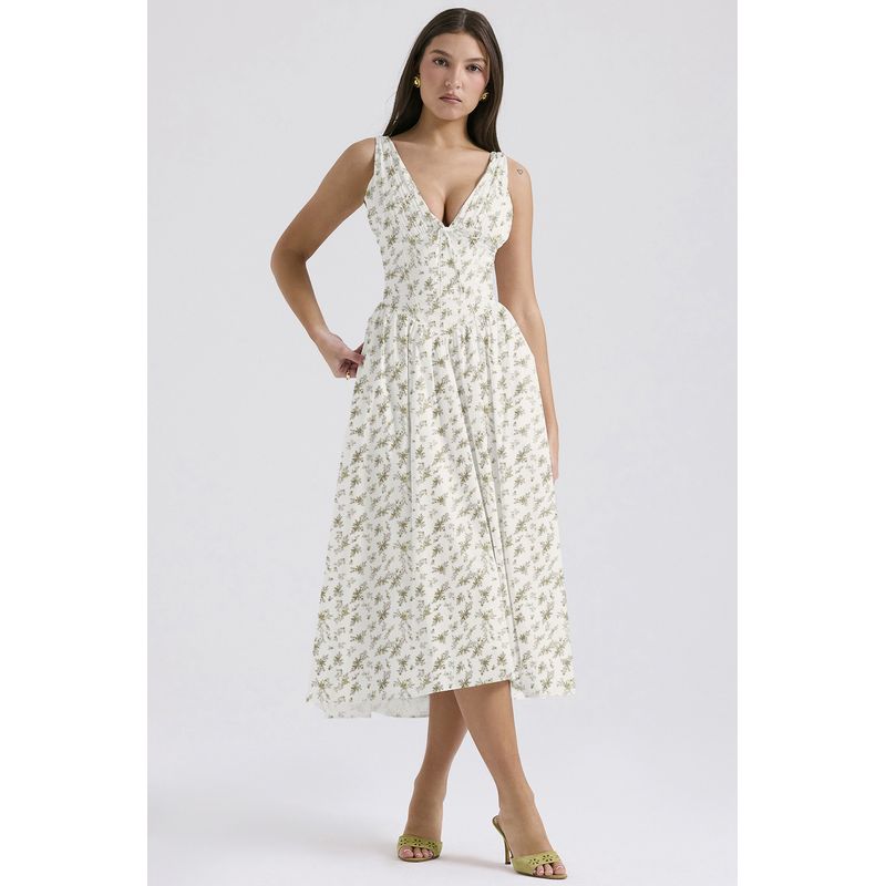 Strap Dress 2025 Summer New Arrival Silm Suspender Dress European American Fashion Floral Print V Neck Elegant Dress