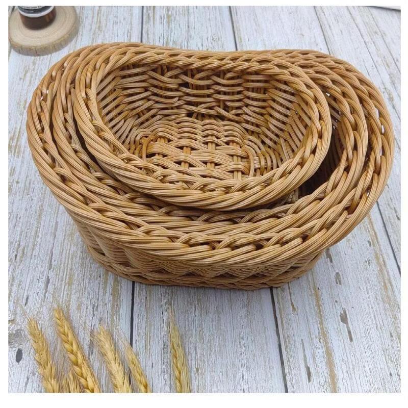 Rattan Woven Ingot-Shaped Storage Basket