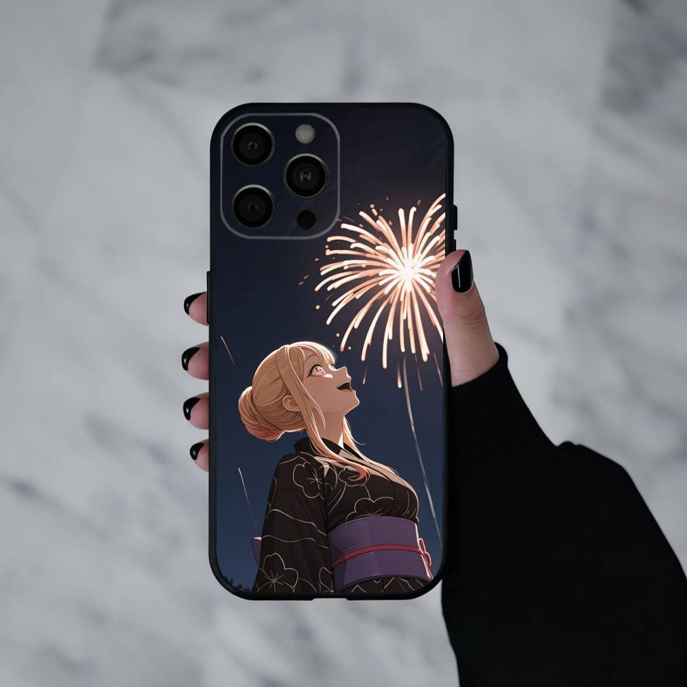 Mein Dress Up D-Darling M-Marin K-Kitagawa Handyhülle Für iPhone 17pro, 16,15,14,13,12,11 X XR Plus,Andere Weiche Schwarze Hülle