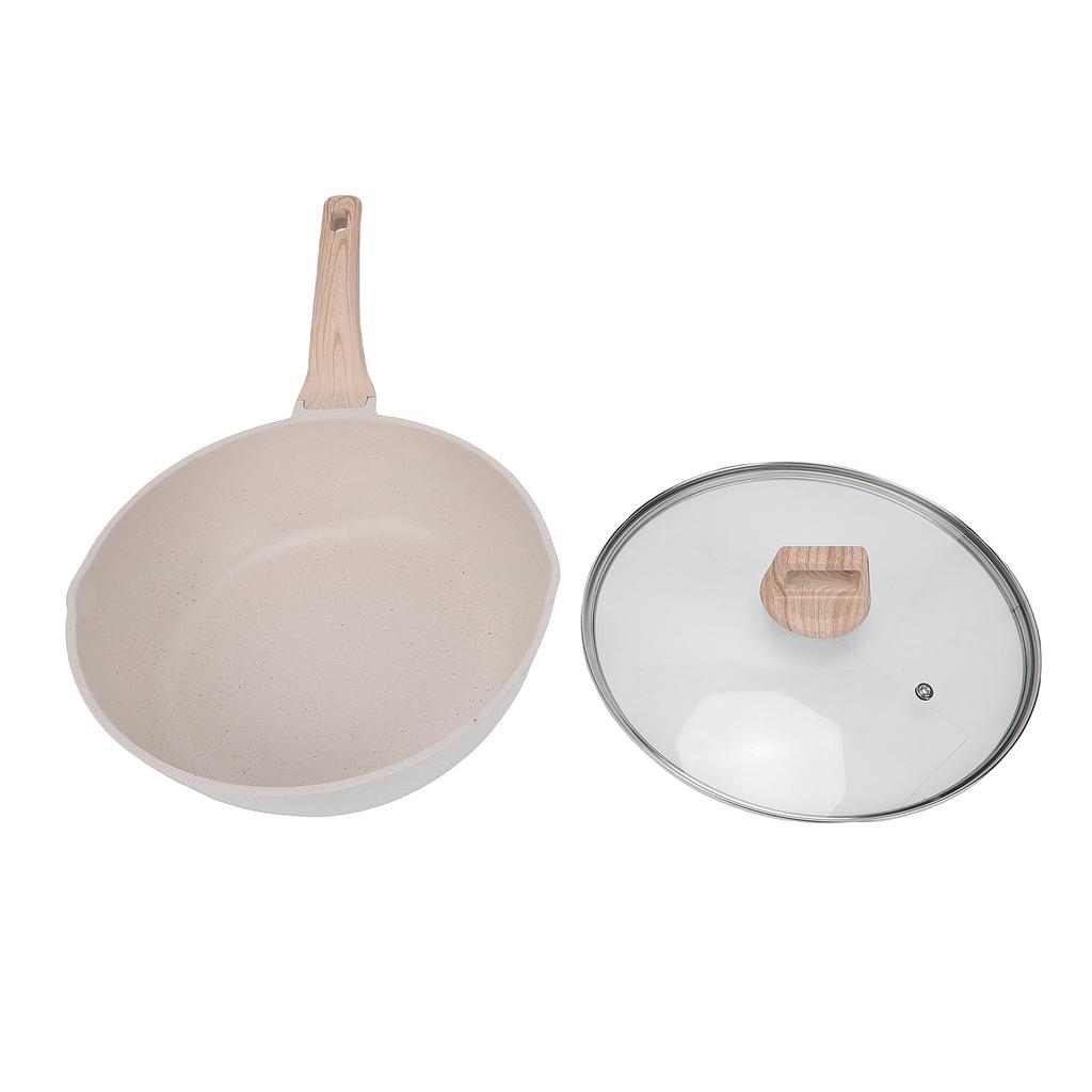 Antihaftbeschichtete Fritteuse Aluminiumlegierung Steinbeschichtung Sautierpfanne Pfanne mit Deckel für Küche Induktionsherd Gasherd