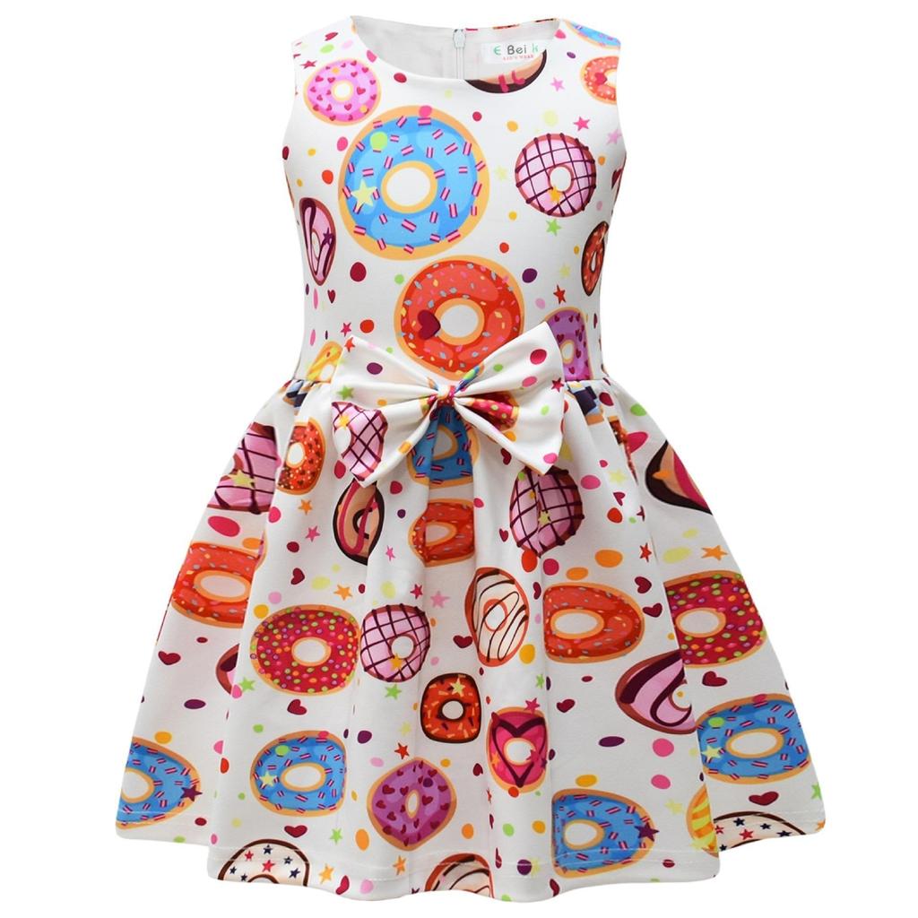 European And American Christmas Halloween Cute Princess Dress Bow 3D Digital Printing Girls Dress