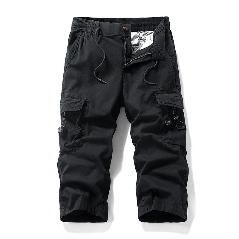 Nuevos Petos para Hombre, Pantalones Retro de Ocho Puntos Multibolsillo, Pantalones Casuales Rectos Sueltos, Pantalones de Alta Gama para Hombre de Marca de Moda