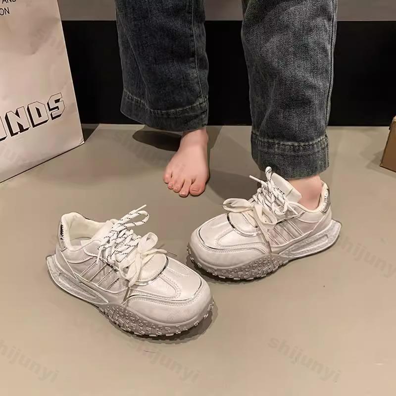Fashion Autumn New Women's Shoes Fashion Cross Tied Non Slip Platform Sneakers Comfortable Height Increase Outdoor Casual Running Shoes