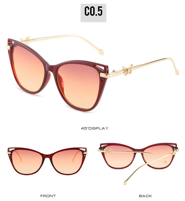 Óculos de Sol Femininos Cat Eye Borboleta Primavera 2022 - Armação de Metal Tendência, Estilo INS