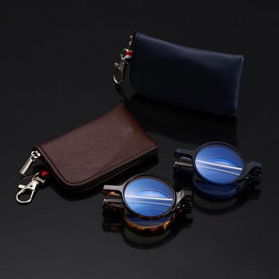 Einfach zu tragen für Damen & Herren Faltbare Lesebrille für Presbyopie mit Schlüsselanhänger-Etui Mini Lesebrillen