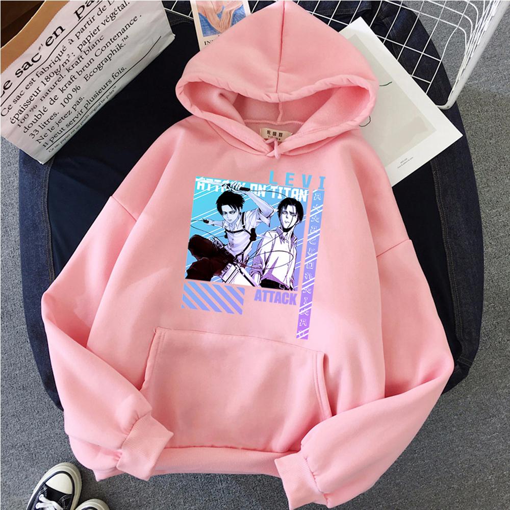 Horké Anime Attack On Titan Levi Ackerman Grafický Potisk Mikina s Kapucí Pánská Dámská Manga Mikiny Oversized Mikina Harajuku Streetwear