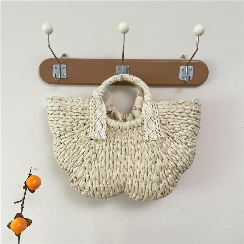 Summer simple hand-carried vegetable basket woven bag women's new butterfly-shaped handmade straw women's bag handbag