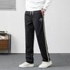 Firstview Men's Loose Striped Straight-Leg Casual Sports Pants