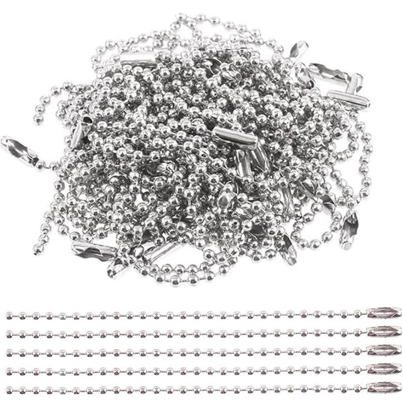 10/50pcs Colorful Ball Bead Chain Fits Key Chain Dolls Label Hand Tag Connector For DIY Bracelet Jewelry Making Accessorise 12cm