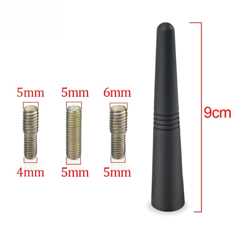 1 Set Autoantenne Mini Kurz Fahrzeugzubehör Starkes Radio Dachmontage Fm Am Dab Schwarz 9cm Länge Auto Universal Mit Schrauben