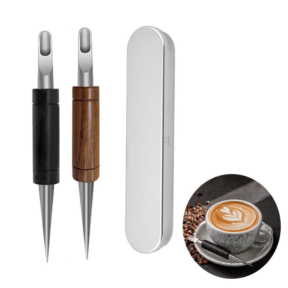 with Storage Box Latte Art Pen Stainless Steel Tip Coffee Drawing Pen  Latte Art Practice
