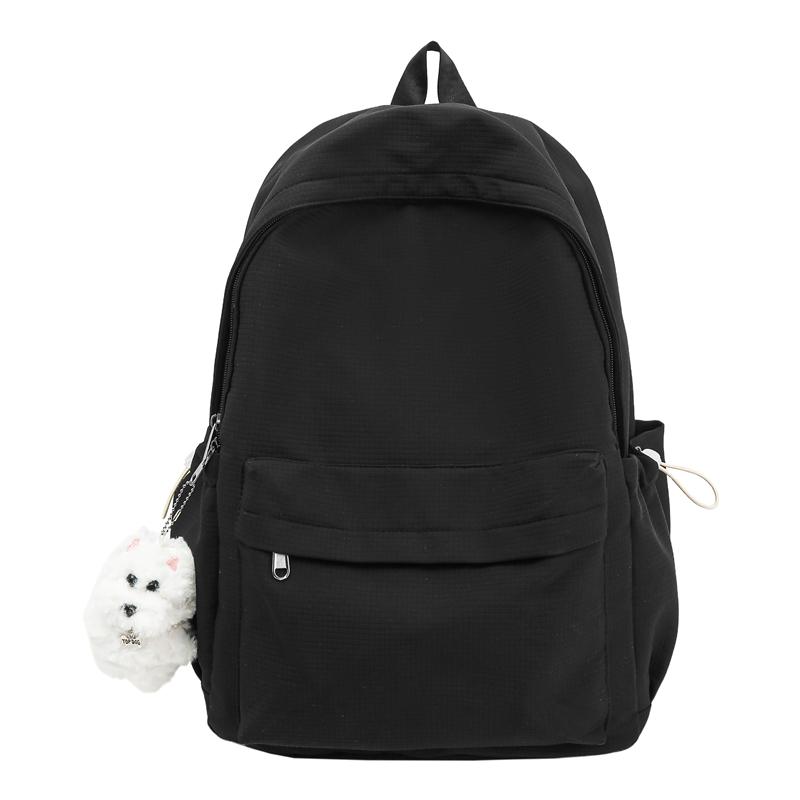 Solid Color Lightweight Nylon Junior Senior High School Schoolbag