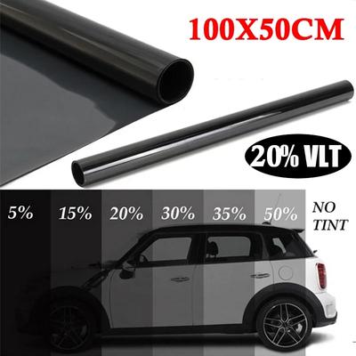 Home Office Glass Window Anti UV Tint Film Privacy Heat Protector Sticker Car VLT 20% Roll Dark Uncut Sunshade Black