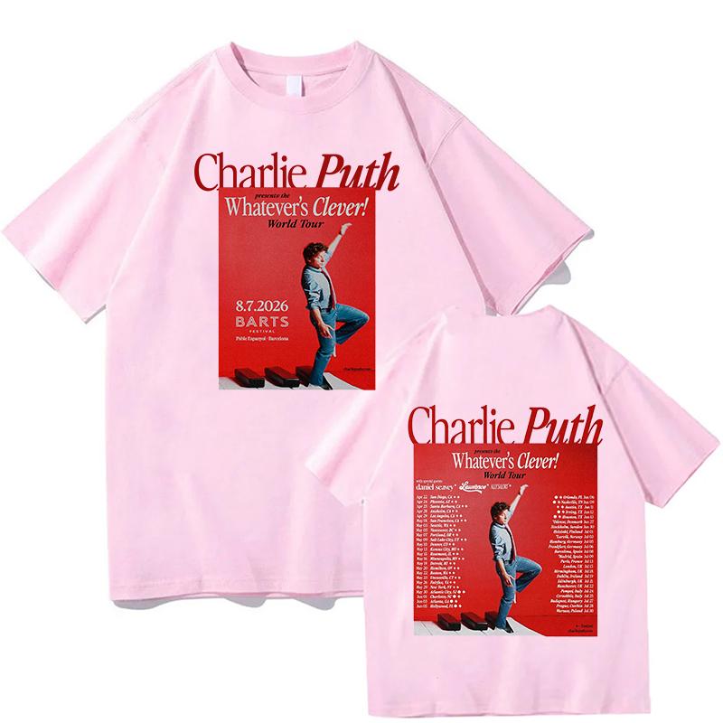 Charlie Puth Beat Yourself Up T-Shirts Fans Lässige Lockere Oberteile Druck Baumwoll-T-Shirts Mode-T-Shirts Geschenk Unisex Herbst Winter Oberteile