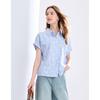 BETU Women's Printed Striped Short-Sleeve Shirt