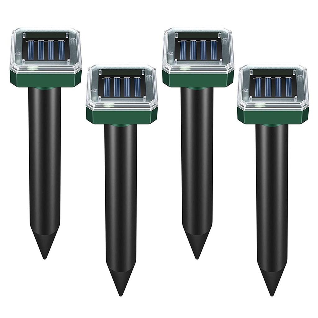 4Pcs Solar Mole Repeller Square High Power Waterproof Abs Mole Repellent Spikes For Garden Yard