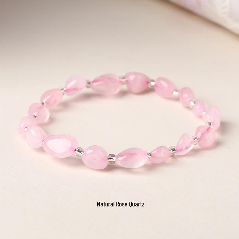 Original Natural Stone Beaded Bracelet - Women's Irregular Shape Crystal for Seaside Vacation Style