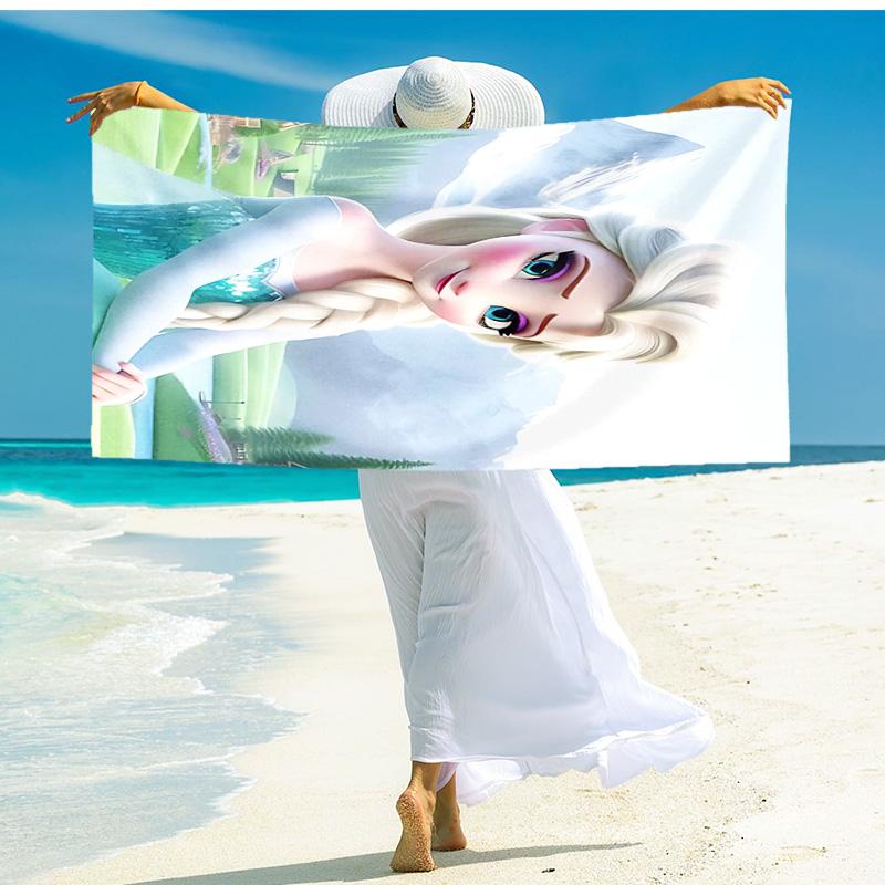 1pc Elsas Winter Fantasy beach towel,quick drying absorbent beach towel,outdoor sports swimming beach towel,Soft and comfortable Y72237