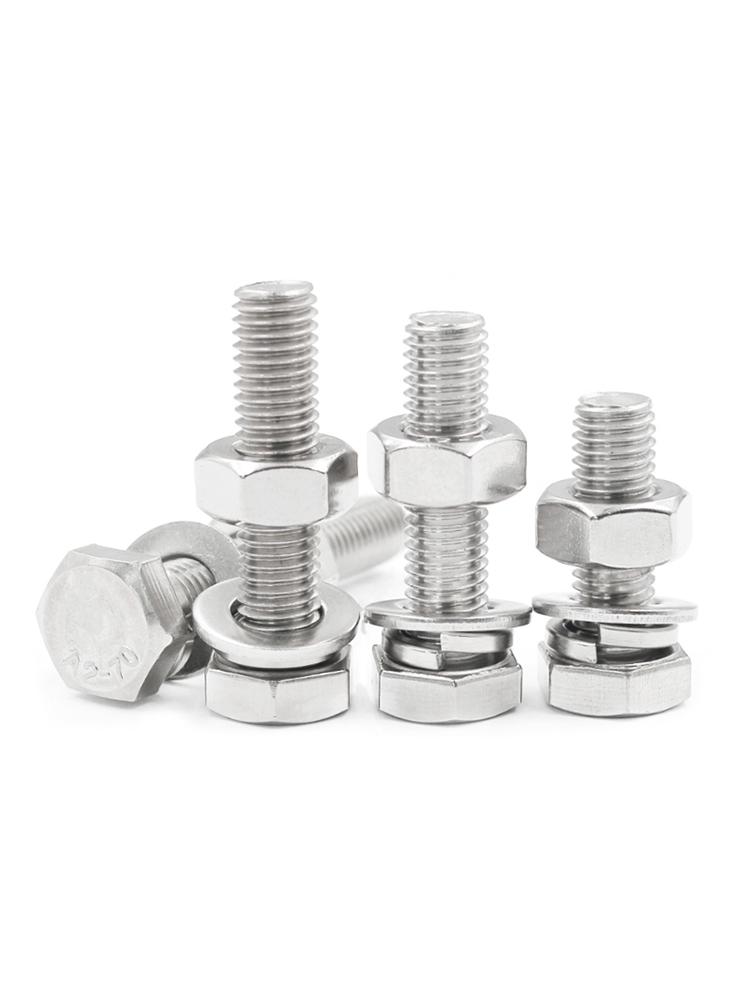 Sechskantschrauben-, Unterlegscheiben-, Schrauben- und Mutternsatz aus Edelstahl 304 - M6, M8, M12