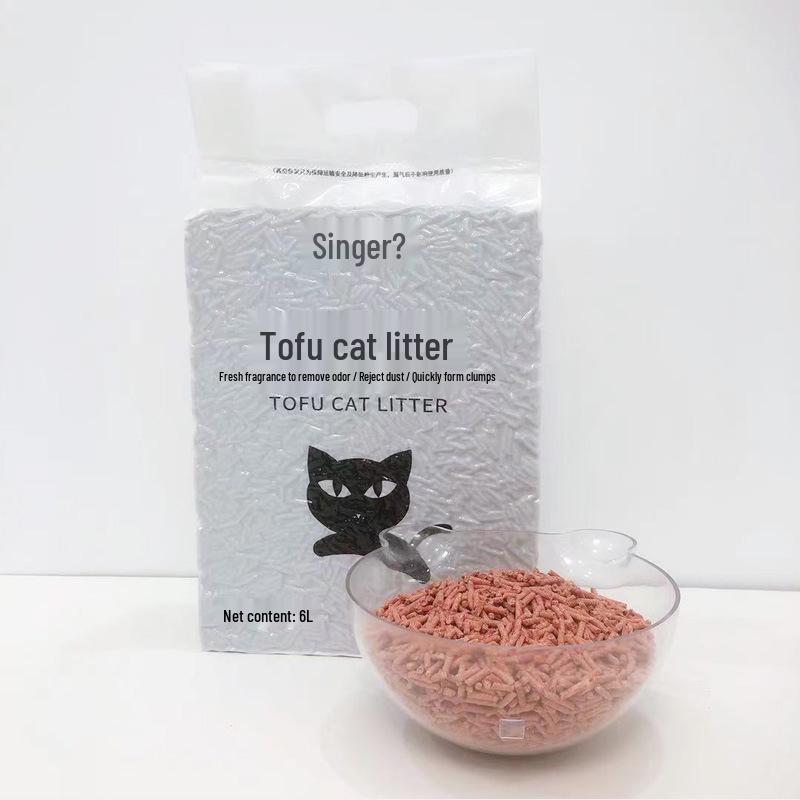 Green Tea Activated Carbon Tofu Cat Litter - 6L, Dust-Free, 2mm, Deodorizing Pet Supplies