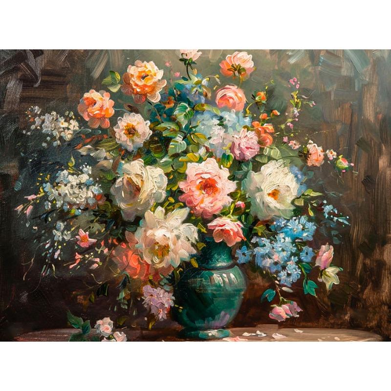 Vintage Klassisches Stillleben Blumen Vase Blumenarrangement Poster Leinwandmalerei Druck Kunst Bild Heimzimmer Wanddekor Geschenk