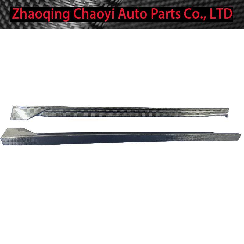 Volkswagen Golf 8 GTI Carbon Fiber Side Skirts Body Kit Wet Carbon Fiber