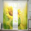 Sunflower Flower Modern Tulle Curtains for Living Room Bedroom Home Kitchen Window Sheer Curtains