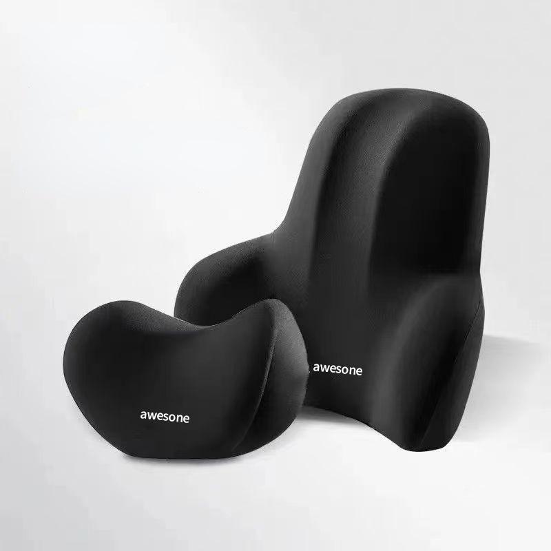 Car Neck Headrest Pillow Memory Foam Waist Cushion Lumbar Support Backrest Travel Neck Cushion Protection Car Vehicle Supplies