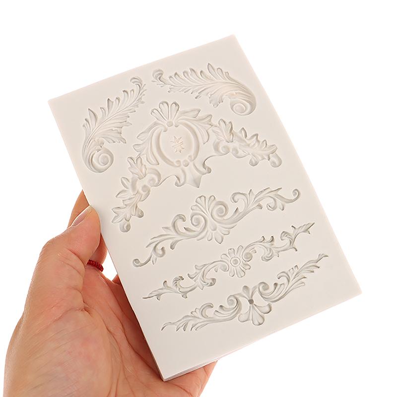 1/5Pcs Baroque Silicone Mold Diy Baroque Border Mold Baroque Silicone Mold Border Molds For Cake Fondant Trim Decoration