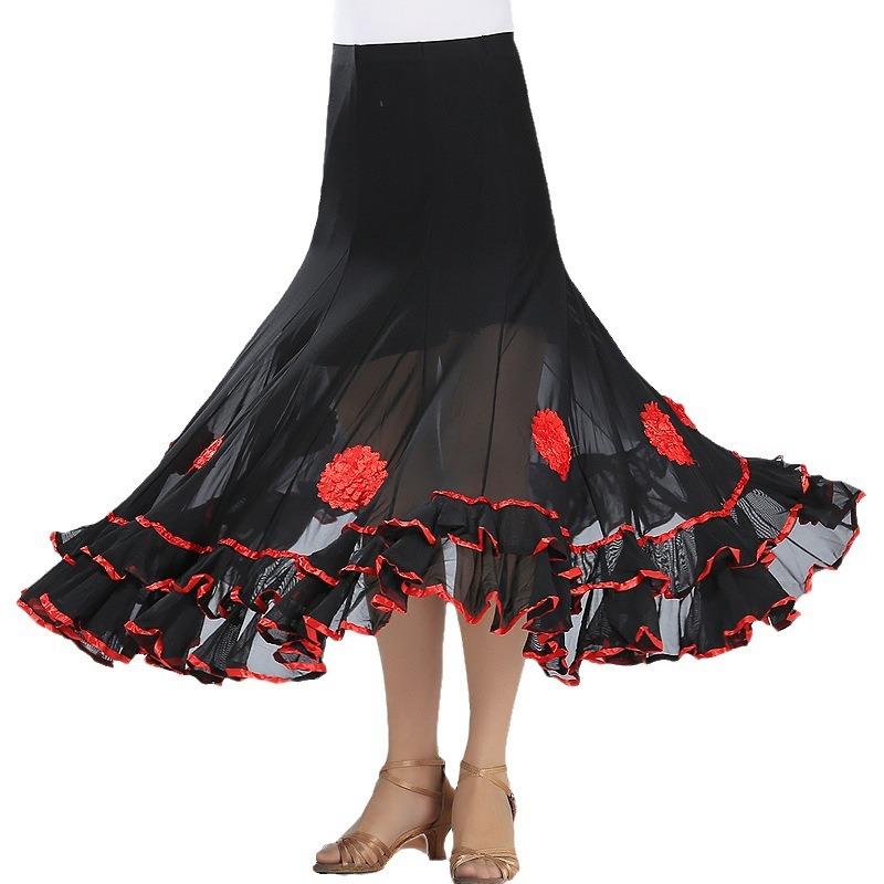New national ballroom dance skirt, modern practice skirt, waltz ballroom dance skirt, new swinging long skirt, performance dress, skirt
