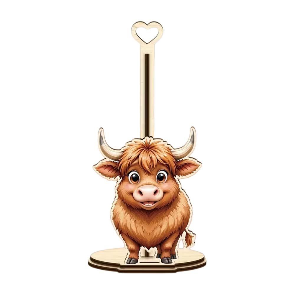 

Wooden Kitchen Towel Rack Food Wrap Roll Paper Standing Rack Animal Wooden Tissue Holder Bathroom StyleD 26cm