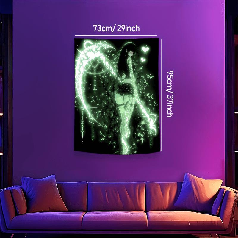 Fantasy Vine Maiden Tapestry AnimeThemed Bedroom Esports Girls Room Mystical Style Living Room Decor Tapestry 100X70CM