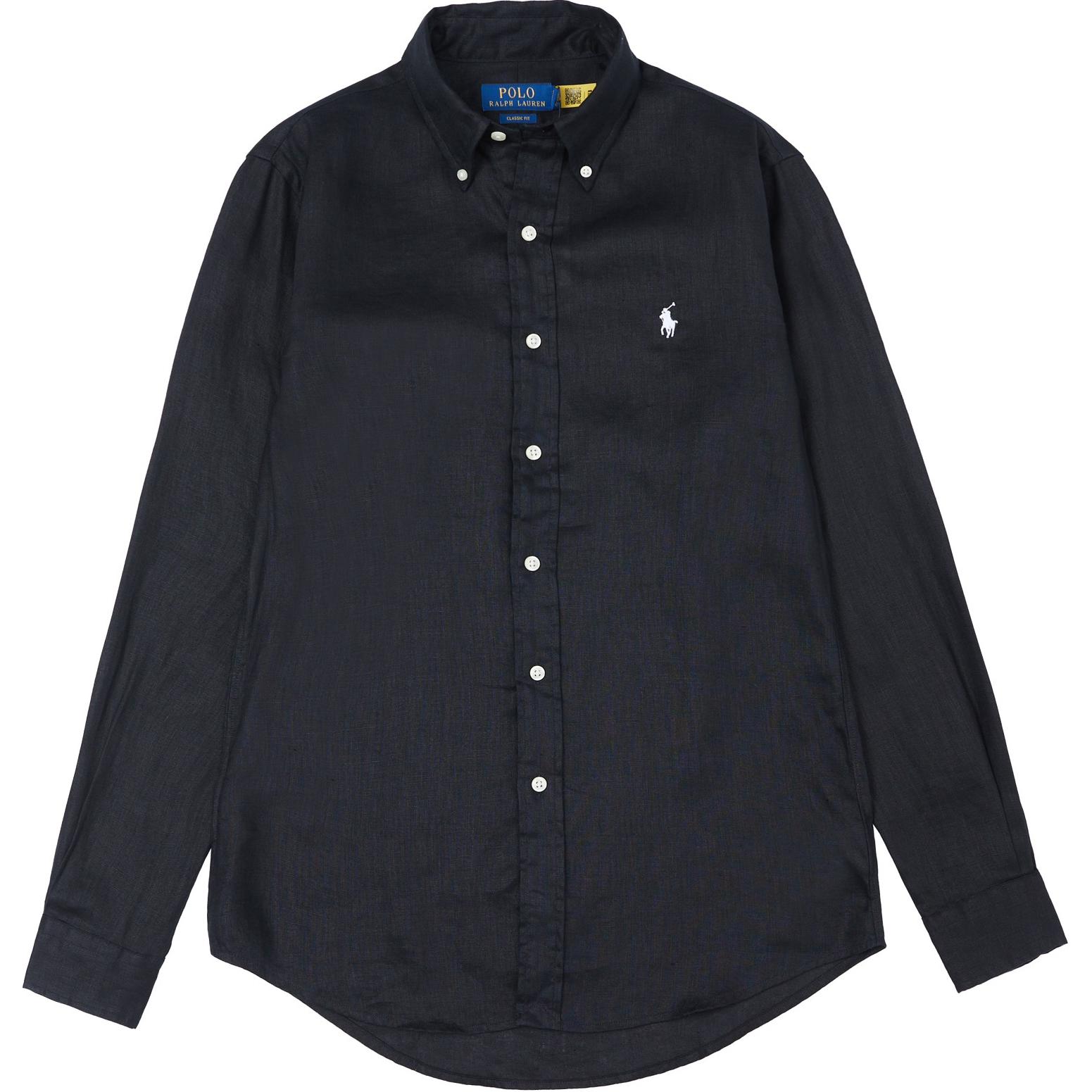 

Рубашка поло с логотипом Polo Ralph Lauren с планкой на пуговицах, с длинным рукавом, мужская, черная MNPOWOV16823605-001 S