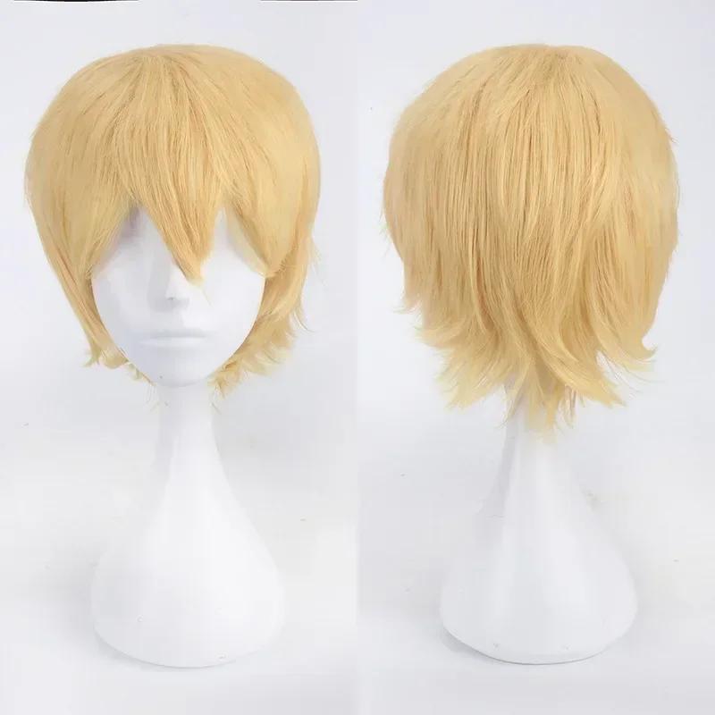 Anime Mystic Messenger 707 Cosplay Synthetic Wig Short Red Orange Heat Resistant Hair Cosplay Wigs