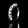 Round Full Diamond Single Row Ring Luxury Carat Mozambican Engagement Ring Women