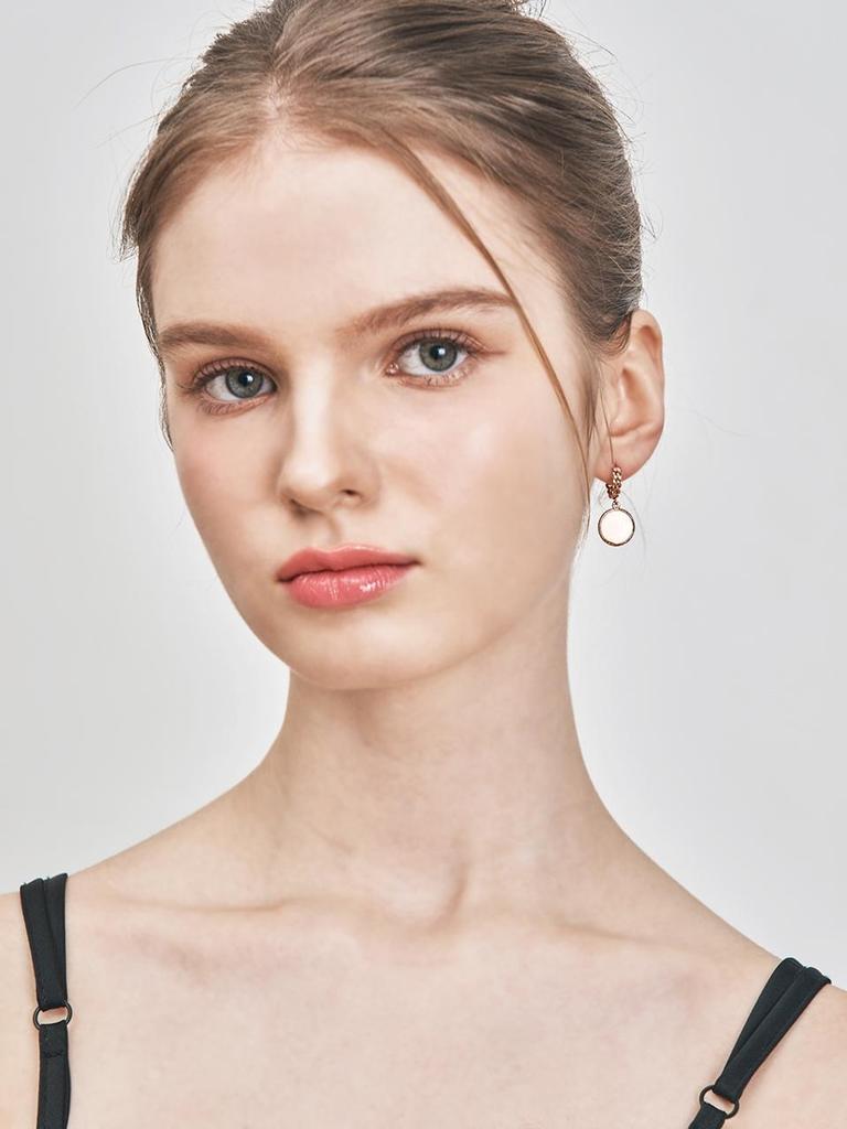 [Geiger Jewelry] 18K Coin One-Touch Earrings (Gold Pin) GI8KPEE011