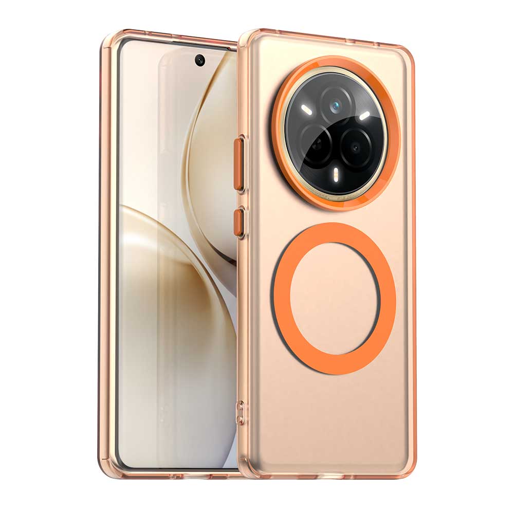 Magnetic Wireless Charging Case For Realme 14 Pro 5G 13 Pro+ Plus Cover Candy Colors Transparent Back Shell Coque