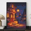 DIY 5D Diamond Painting Kit Halloween Witch Flying On Broomstick Full Drill Rhinestone Canvas Relaxing Craft for Home Wall Decor