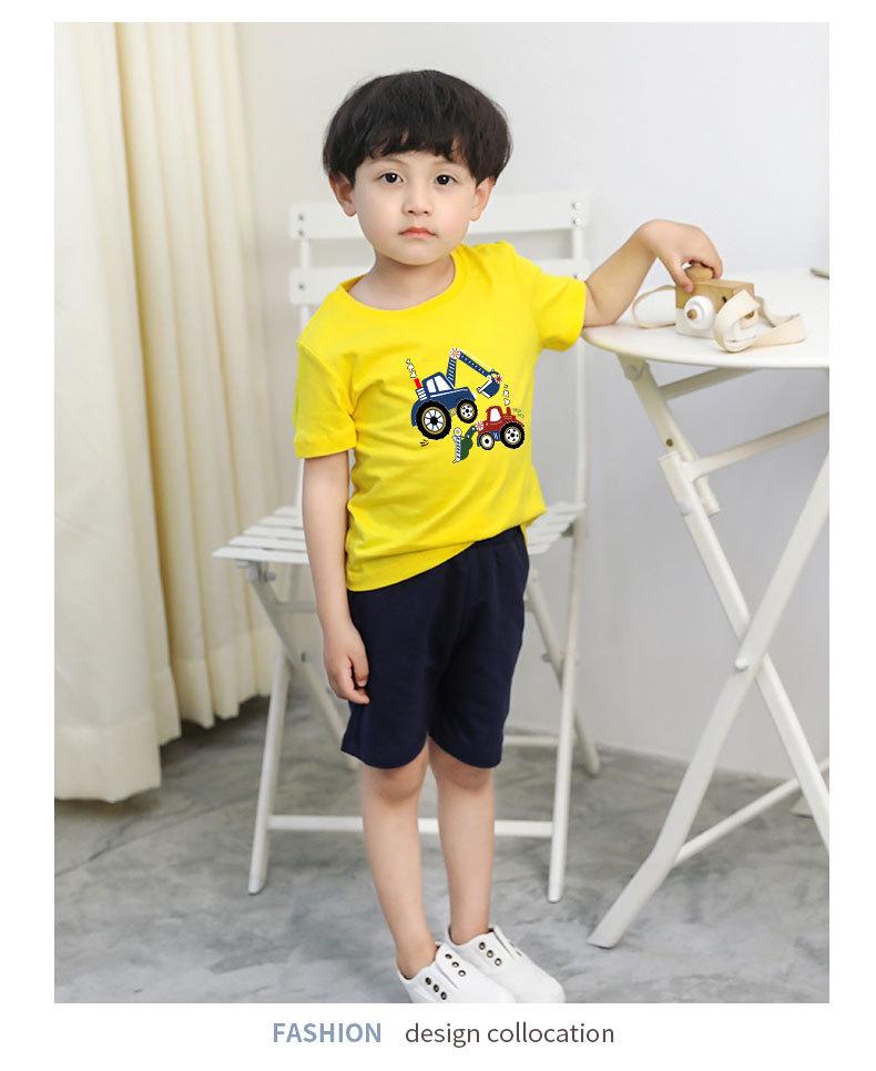 New Boys' Pure Cotton Short-Sleeve Printed T-Shirt - Round Neck Summer Top