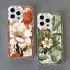 Vintage Flower Clear Phone Case For iPhone 12 11 13 Pro Max 15 14 Pro Max 7 8 14 15 Plus SE2 X XR XS Butterfly Plant Back Covers
