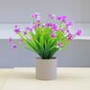 Artificial Potted Plant Decor With Five-Pointed Flower Plastic Mini Desktop Greenery Home Office Interior Styling