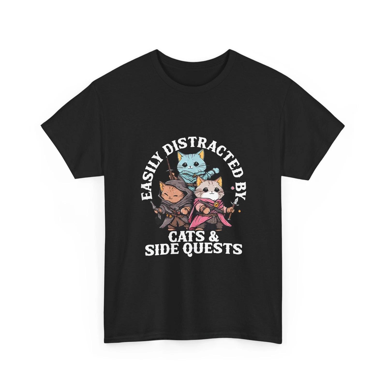 Cats Side Quest Distracted Shirt, Nerdy Gamer Gaming Lovers Shirt 4XL